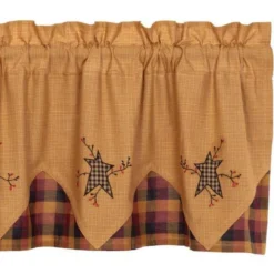Heritage Farms Primitive Star And Pip Layered Valance - 60x20