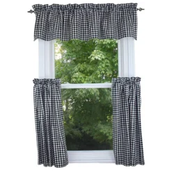 Heritage House Check Black & Cream Valance - 72x15.5 -Beautiful Decoration Heritage House Check Black Cream Valance 72x15 5 648558019534 image3 47861.1685611407