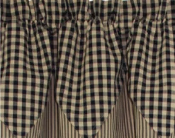 Heritage House Check Black Valance - Point 72x15.5