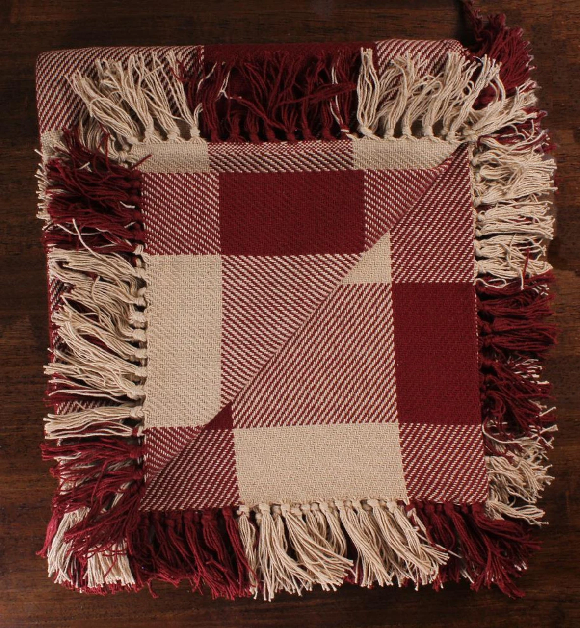 Heritage House Check Red Afghan 1 Heritage House Check Red Afghan