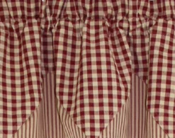 Heritage House Check Red Valance - Point 72x15.5