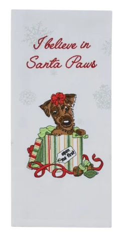 I Believe In Santa Paws Dishtowels - Set Of 2