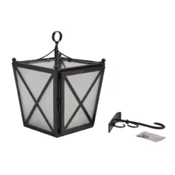 Iron Hanging Lantern With Scroll Hanger -Beautiful Decoration Iron Hanging Lantern With Scroll Hanger 762242044418 image2 94136.1667569579
