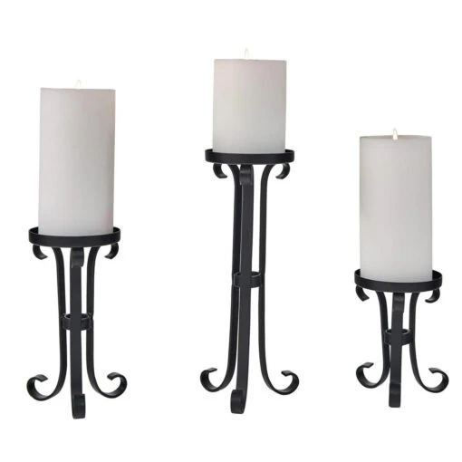 Iron Scroll Candle Holders - Pillar Set Of 3 4 Iron Scroll Candle Holders - Pillar Set Of 3 -Beautiful Decoration Iron Scroll Candle Holders Pillar Set of 3 762242035669 image1 75585.1667560086