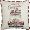 Merry Christmas Truck Pillow - 18x18
