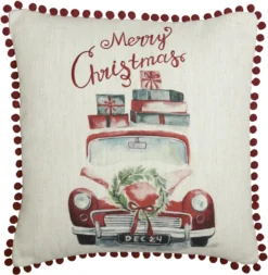 Merry Christmas Truck Pillow - 18x18