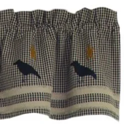 Beautiful Decoration 56 Newbury Gingham Black Crow Valance - 72x15.5