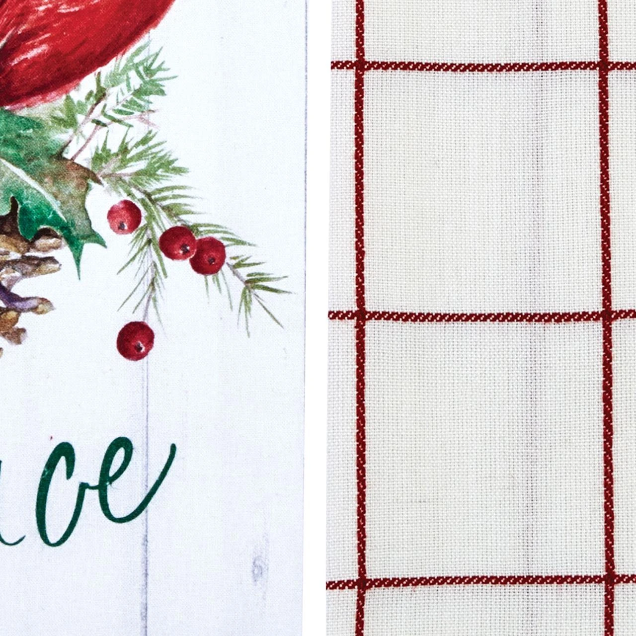 Poinsettia Pine Dishtowels - Cardinal Set Of 2 3 Poinsettia Pine Dishtowels - Cardinal Set Of 2 - Image 3