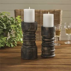 Rustic Candlestick Black - Tall