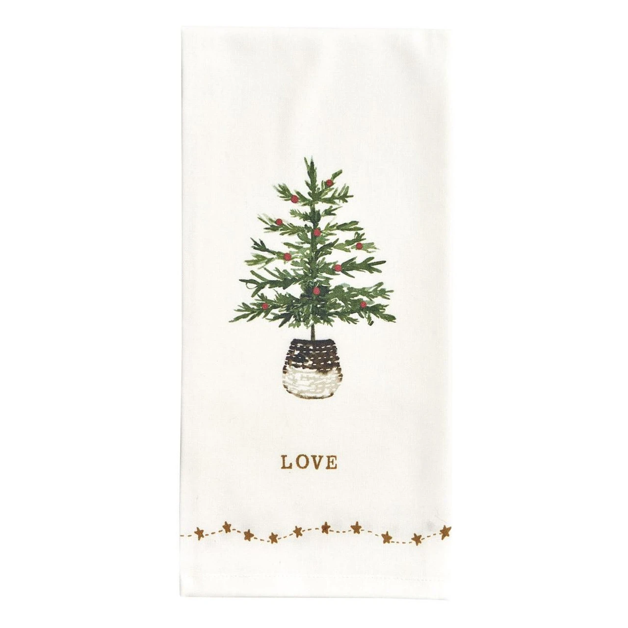 Rustic Christmas Love Dishtowels - Set Of 2 1 Rustic Christmas Love Dishtowels - Set Of 2