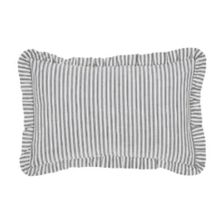Sawyer Mill Black Ticking Stripe Pillow - Ruffled