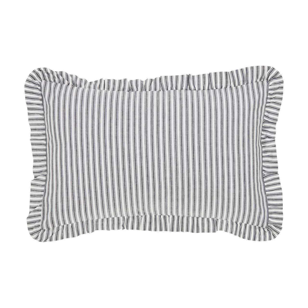 Sawyer Mill Black Ticking Stripe Pillow - Ruffled 1 Sawyer Mill Black Ticking Stripe Pillow - Ruffled