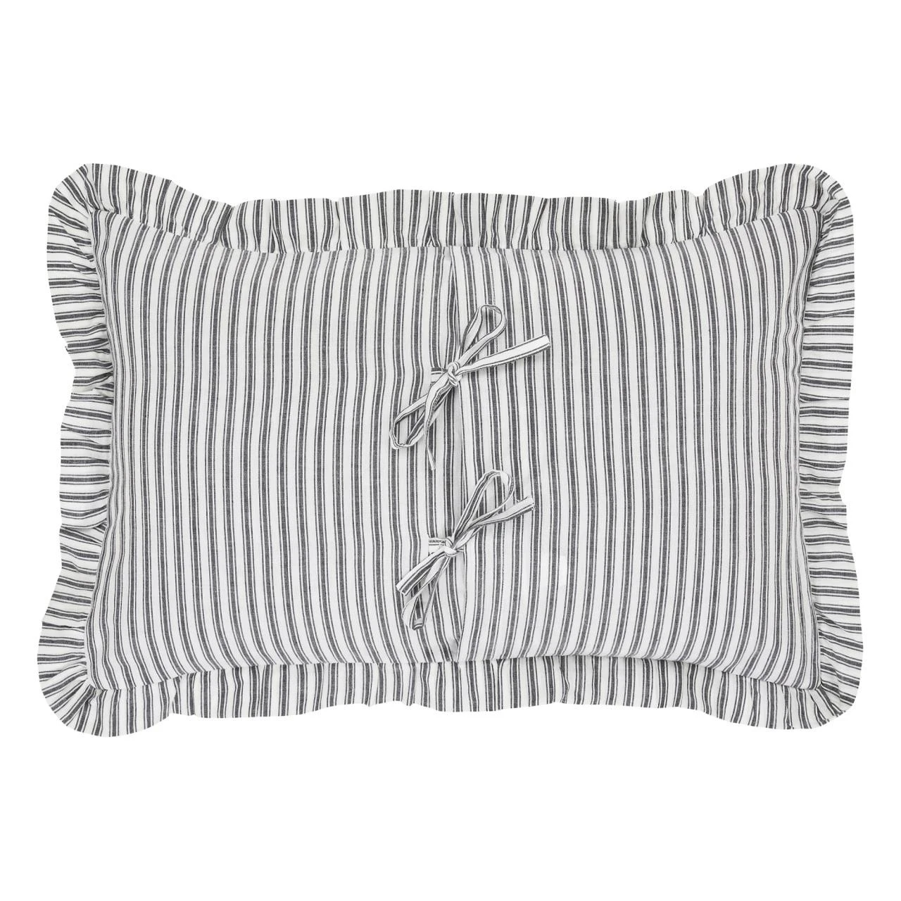 Sawyer Mill Black Ticking Stripe Pillow - Ruffled 3 Sawyer Mill Black Ticking Stripe Pillow - Ruffled - Image 3
