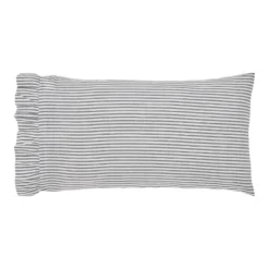 Sawyer Mill Black Ticking Stripe Pillowcases - Ruffled King Set Of 2