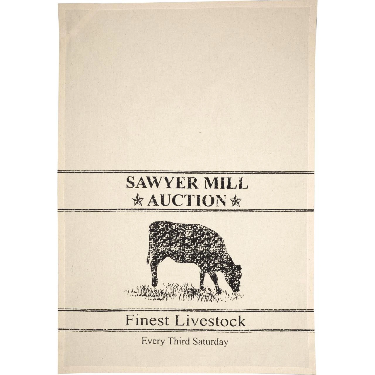 Sawyer Mill Charcoal Cow Tea Towels - Set Of 2 1 Sawyer Mill Charcoal Cow Tea Towels - Set Of 2