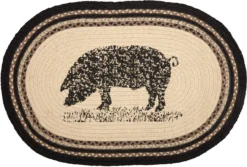 Sawyer Mill Charcoal Jute Rug - Oval Pig