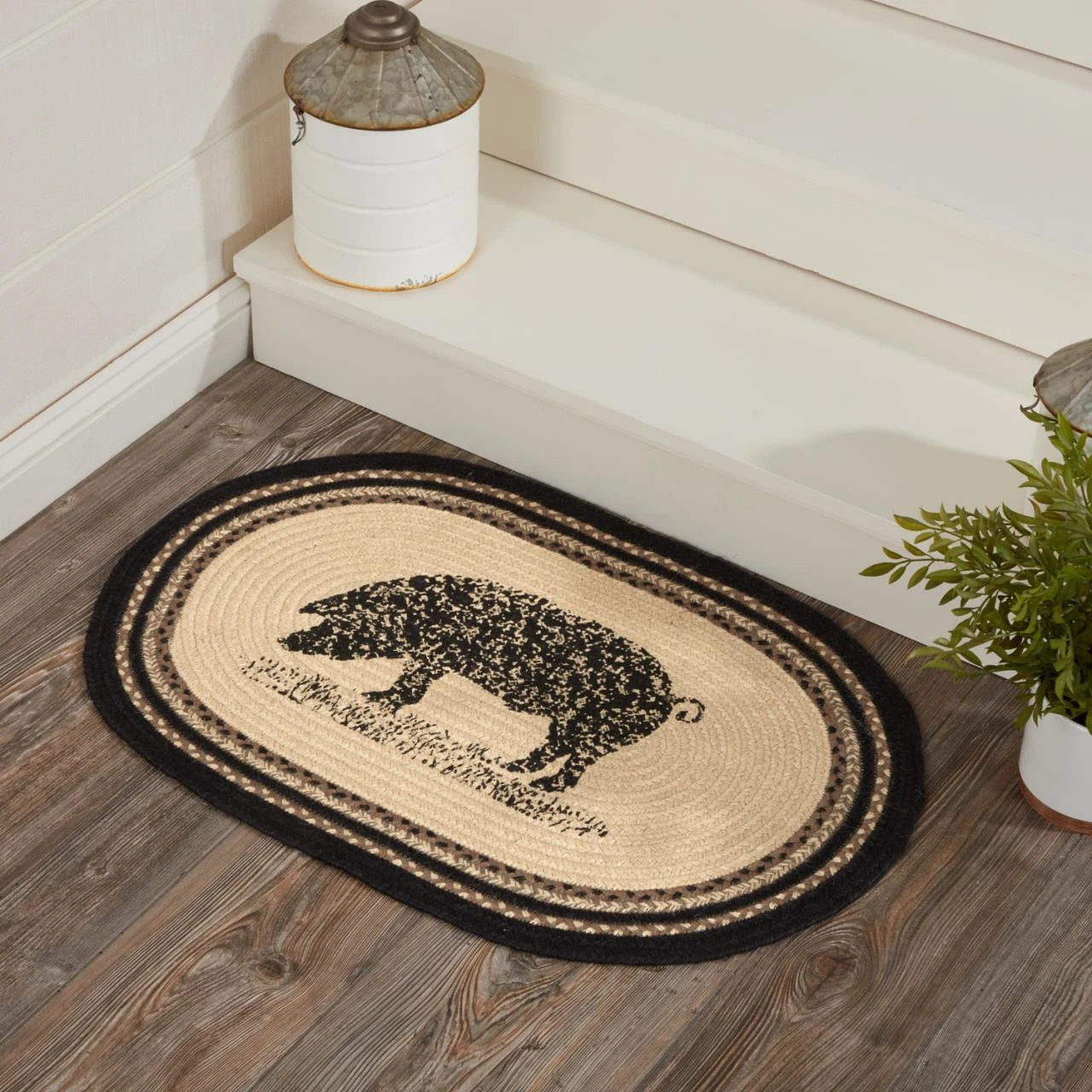 Sawyer Mill Charcoal Jute Rug - Oval Pig 2 Sawyer Mill Charcoal Jute Rug - Oval Pig - Image 2