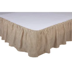 Beautiful Decoration -Beautiful Decoration Sawyer Mill Charcoal Ticking Stripe Bed Skirt 840528184222 image2 25042.1663860451