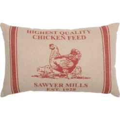 Sawyer Mill Red Hen And Chicks Pillow - 14x22