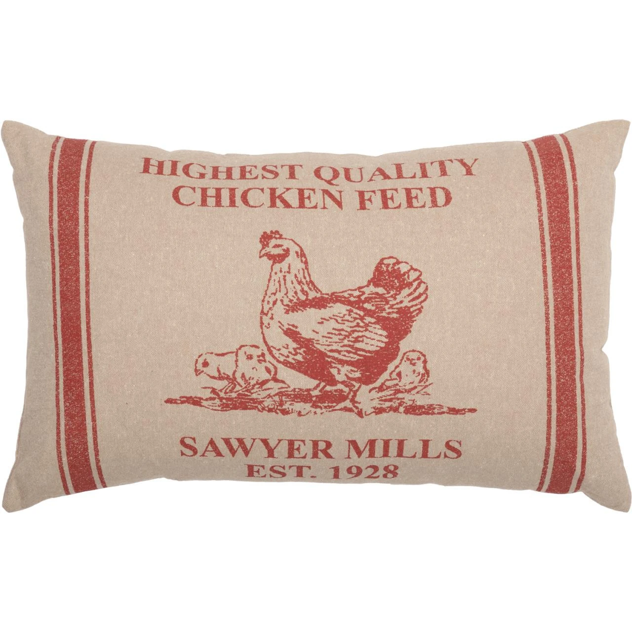 Sawyer Mill Red Hen And Chicks Pillow - 14x22 1 Sawyer Mill Red Hen And Chicks Pillow - 14x22