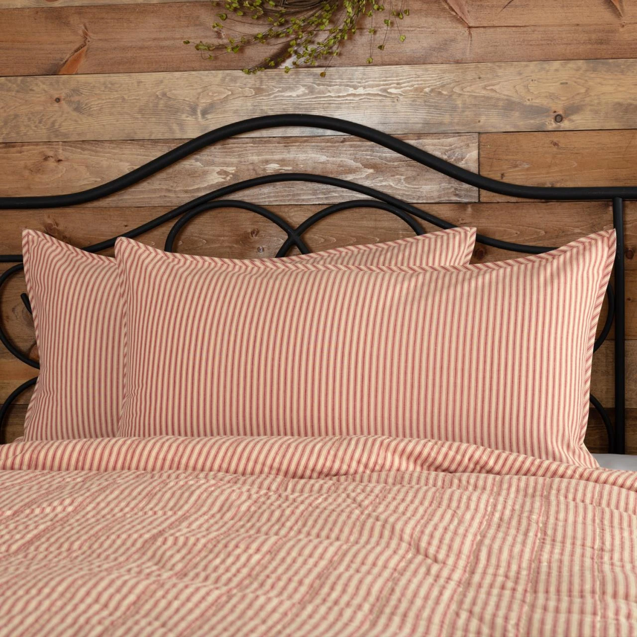 Sawyer Mill Red Ticking Stripe Pillow Sham - King 2 Sawyer Mill Red Ticking Stripe Pillow Sham - King - Image 2