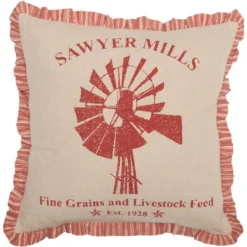 Sawyer Mill Red Windmill Pillow - 18x18