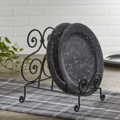 Scroll Plate Rack -Beautiful Decoration Scroll Plate Rack 762242013568 image3 41171.1689074882