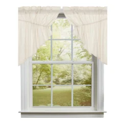 Simple Life Flax Natural Prairie Gathered Curtains - 72x36