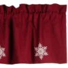 Snowflake Barn Red Valance - 72x15.5