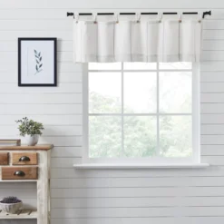 Stitched Burlap White Valance - 60x16 -Beautiful Decoration Stitched Burlap White Valance 60x16 840233900384 image3 33602.1686153209