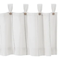 Stitched Burlap White Valance - 90x16