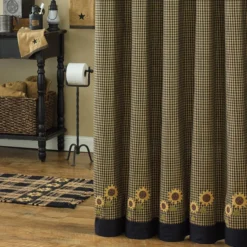 Sunflower Check Shower Curtain