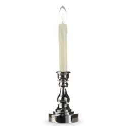Timer Candle On Silver Stand - 13.75"