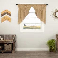 Tobacco Cloth Khaki Prairie Gathered Curtains - 72x36 -Beautiful Decoration Tobacco Cloth Khaki Prairie Gathered Curtains 72x36 841985020016 image3 88575.1689041260