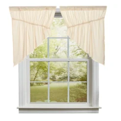 Tobacco Cloth Natural Prairie Gathered Curtains - 72x36