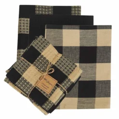Wicklow Check Black Dishtowel Set