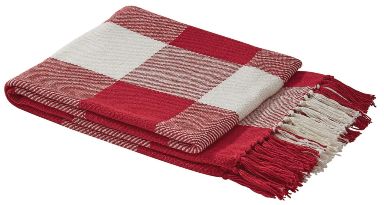 Wicklow Check Red & Cream Throw 1 Wicklow Check Red & Cream Throw
