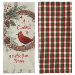 Wild & Beautiful Holiday Cardinal Dishtowels - Set Of 2