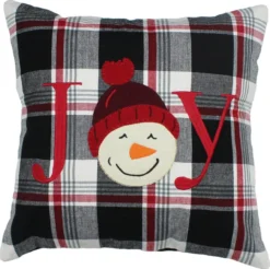 Winter Plaid Pillow - Joy 14x14