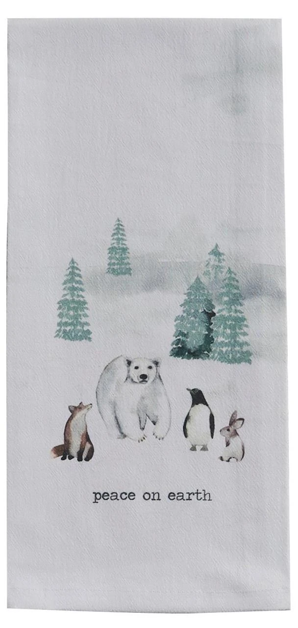 Winterland Peace Printed Dishtowels - Set Of 2 1 Winterland Peace Printed Dishtowels - Set Of 2