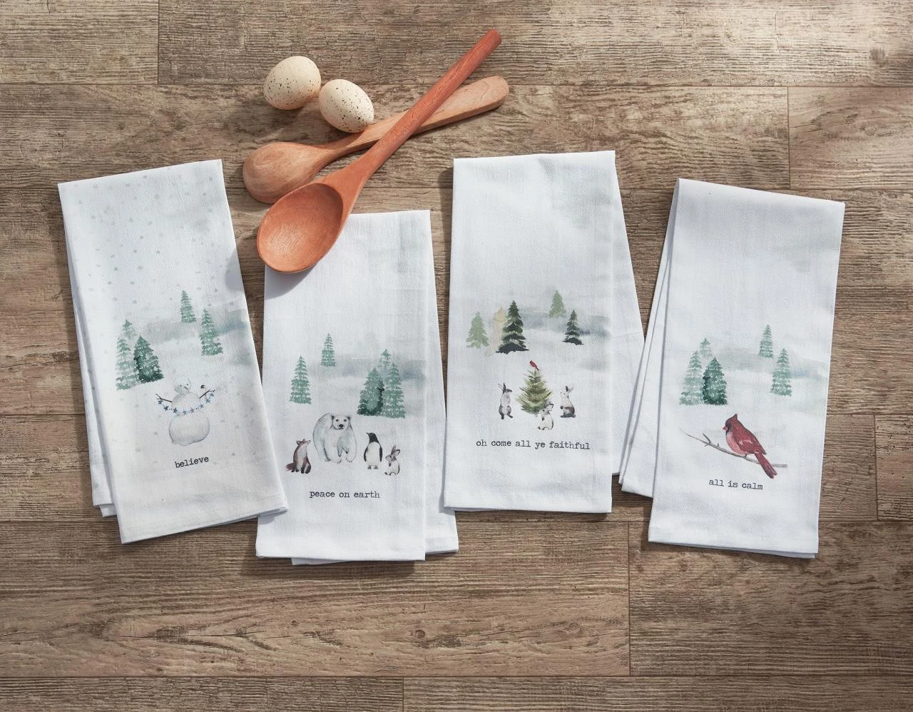 Winterland Peace Printed Dishtowels - Set Of 2 2 Winterland Peace Printed Dishtowels - Set Of 2 - Image 2