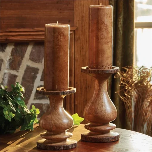Wood With Bark Edge Candle Holder - Pillar 7" 7 Wood With Bark Edge Candle Holder - Pillar 7" -Beautiful Decoration Wood With Bark Edge Candle Holder Pillar 7 762242407718 image1 30026.1689049576